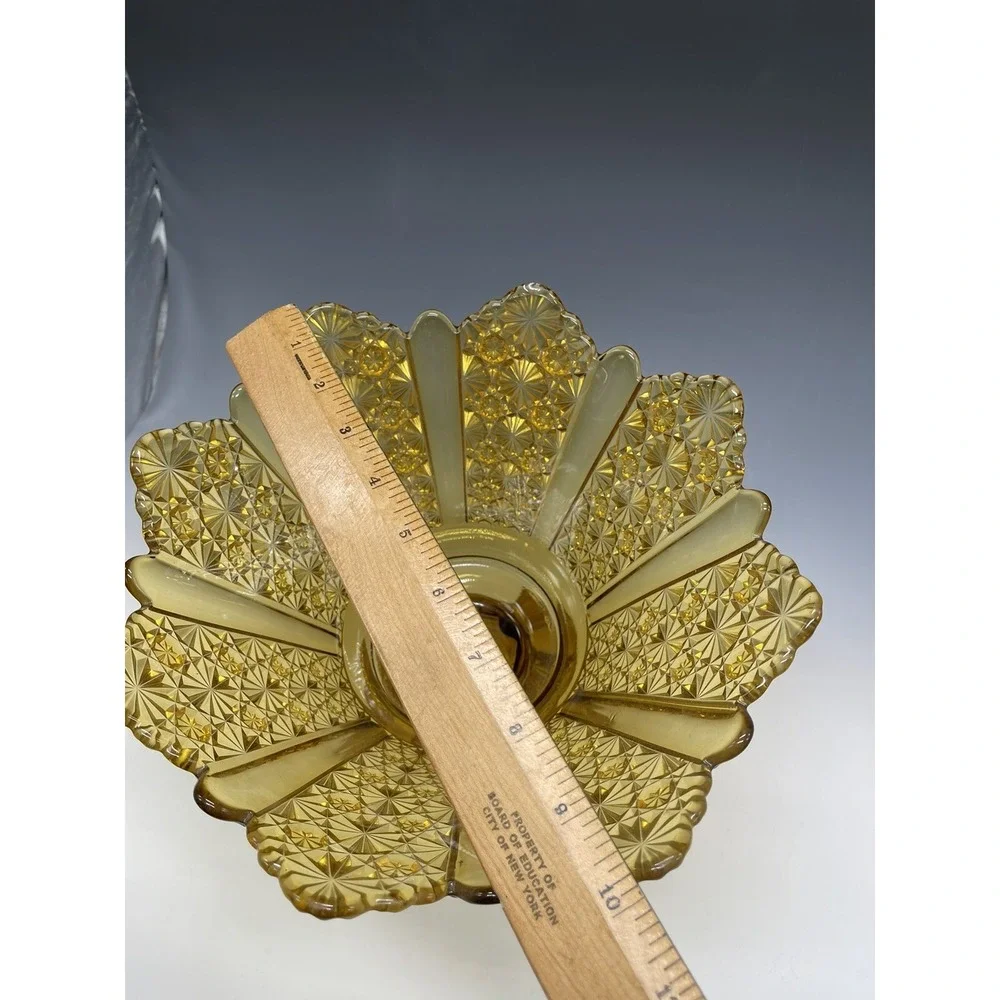 Adams & Co. No. .99 (OMN) line Compote Daisy‎ & Button Bowl Glass Antique 1880's